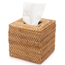 Rattan Tissue Box Cover Square, Wicker Tissue Box Holder, Decorative Woven Facial Tissue Holder for Bathroom, Kitchen, Living Room, Bedroom (Natural)