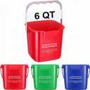 Uiifan 3 Pcs 6 Quart Cleaning Bucket Small Square Container, Multicolor