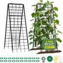 Heavy Duty 50"x17" Adjustable A-Frame Trellis for Climbing Plants – Rust-Proof Metal Garden Trellis with Dense Grid Design, Perfect for Raised Beds, Tomatoes, Cucumbers & Outdoor Vines (Black, 2 Pcs)