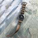 Watch Bands - Thick Premium Military Ballistic Nylon Style Strap With Heavy Silver Stainless Steel Buckle - Choice of Width - 18mm, 20mm, 22mm or 24mm (Khaki)