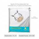 Spasilk 23-Piece Soft Terry Hooded Bath Towel and Washcloth Gift Set, 3 Baby Towels and 20 Baby Washcloths for Unisex Newborn Bath Essentials, Ideal, White Zebra