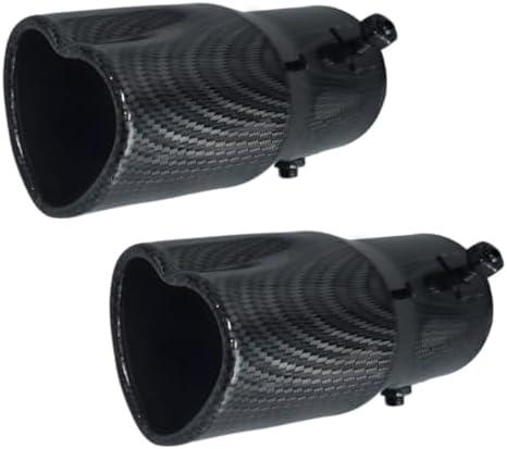 Car Exhaust Tip 2.5 inch Inlet, Universal Heart Shaped Exhaust Pipe Straight Muffler Tip Modification Tail Pipe Stainless Steel Tail Throat, Adjustable Thickened Pipe