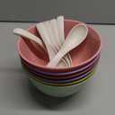 60 Oz Cereal Bowls, Deep Large Plastic Soup Salad Bowls Set of 8, Unbreakable Reusable Wheat Straw Dinnerware Sets Dishwasher Safe BPA-Free for Kitchen Pho Ramen, Black