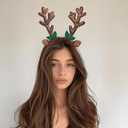 2 x CHUN-YAN Christmas Reindeer Antlers Headband - Deer Antlers Headbands for Christmas Hair Accessories - Reindeer Headbands for Women Holiday Party Favors Supplies