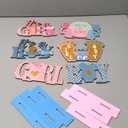 Suzile 6 Pcs Baby Gender Reveal Table Wooden Decorations Blue and Pink Gender Reveal Party Table Decorations for Unisex He or She Boy or Girl Baby Shower Pregnancy Announcements Decor Newborn Party