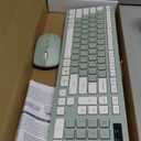 Wireless Keyboard and Mouse Combo, Full-Sized Wireless Keyboard and Adjustable DPI Mouse, 2.4GHz USB Receiver, Silent Keyboard and Mouse for PC, Windows, MAC, Desktop, Laptop (Avocado Green)