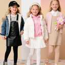 SUREPOCH Girls Fleece Lined Tights Thermal Warm Tights Footed for Winter Toddler Fleece Stockings for Kids 2t 4-6 7-8 10-12 (White)