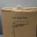 Cat Bed for Desk Elevated House Over Desk Keeps Kitten Close and Workspace Clear Cat Box with Pet Cushions (45° Rotating Rod)