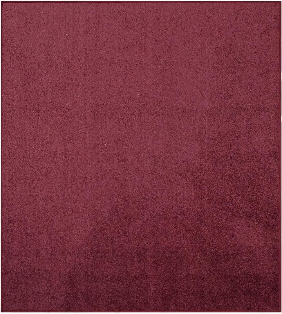 Bright House Solid Color Area Rugs Cranberry - 2' Square, Indoor, Stain & Fade Resistant, Perfect for Living Room, Bedroom, Dining Room, Entryway, Pet & Kids Friendly Rug, Wedding, Made in USA
