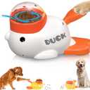 Interactive Dog Toys Food Puzzle Slow Feeder, Cat Treat Dispenser Toy Duck-Shaped Enrichment Toy for Healthy Eating for Small & Medium, IQ Training and Exercise Small Animal Bowls (White)