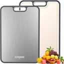 Titanium Cutting Board for Kitchen, Cutting Board Double Sided Food Grade, Pure Titanium, Easy to Clean Large Size 16”×11”