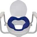 AltiCare 5" Non-Slip Raised Toilet Seat with Contoured Embedded Seat & Adjustable Armrests for Elongated Toilets