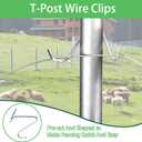 T Post Clips 500 pcs Fence Wire Tensioner, Galvanized Steel Fence Clips for Securing Wire Garden Farm Highway Sport Fences