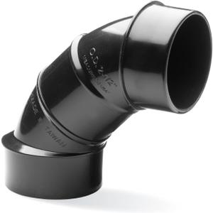 POWERTEC 70344 2-1/2" OD 90 Degree Elbow - ABS Plastic Dust Collector Connector (Black)