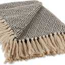 DII Diamond Throw Collection Cotton Woven, 50x60, Black