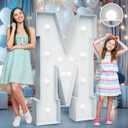 4FT Marquee Light Up Letters - Cool White Light Up Letters M with Fixed Water Bag, Party Decoration Large Marquee Light Up Letters can Be Used for Wedding Decoration, Birthday Party Decoration