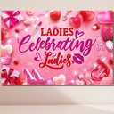 Galentines Day Decorations-Ladies Celebrating Ladies Backdrop Girl Lady Galentines Day Banner Background for Happy Galentines Day Party Supplies