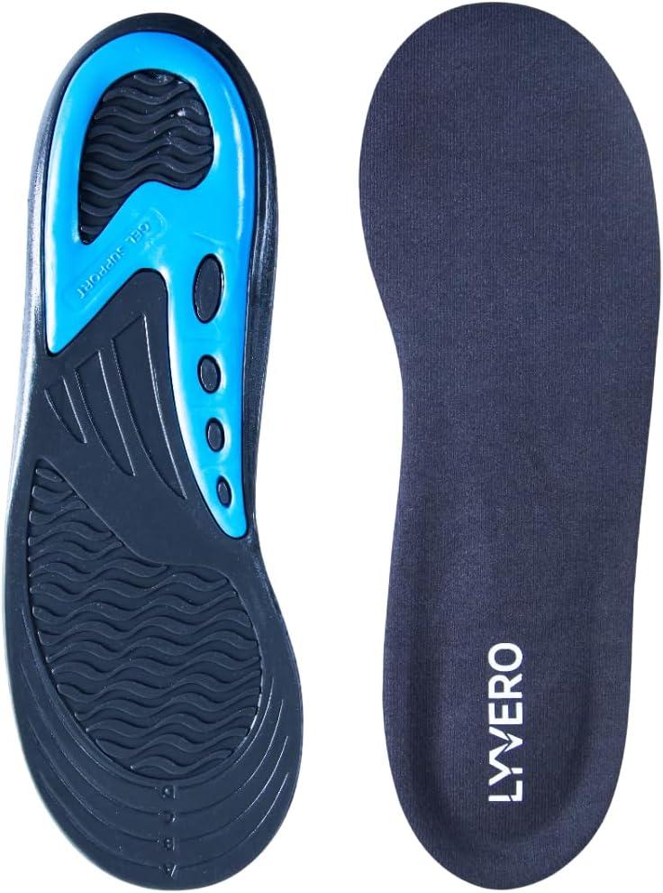 Dual Gel Insoles for Men & Women  Shoe Inserts for Foot Pain Relief, Cushioning & Memory Dual Gel Support Comfortable Insoles for Work Shoes (Size 610 US)