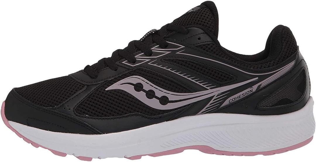 Saucony Women's Cohesion 14 Sneaker (7.5, Black/Pink)