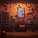 Halloween Pink Ghost Bubblebath Canvas Posters Bathroom Cute Ghost Black Cat Wall Art Goth Dark Academia Bubblebath Prints Painting For Living Room Bedroom Wall Decor 16x24in Unframed (16L" x 24W", Multi 14)