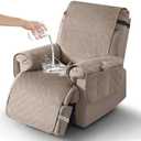 Timeles Waterproof Recliner Chair Covers,Small Recliner Covers for Recliner Chair with Pocket,Washable Chair Cover that Stay in Place for Pets & Dogs (Small: 20",Taupe)