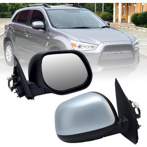 Right Passenger Side Mirror Compatible with 2011-2022 Mitsubishi Outlander Sport 2010-2013 Mitsubishi Outlander Door Mirrors Replacement Power Heated Manual Folding Prime Paintable 5 Pins