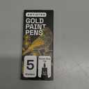 ARTISTRO 5 Gold Paint Pen for Rock, Glass, Ceramic, Wood, Tire, Fabric, Metal, Canvas, Marking, Painting - Set of 5 Acrylic Paint Markers Water-based