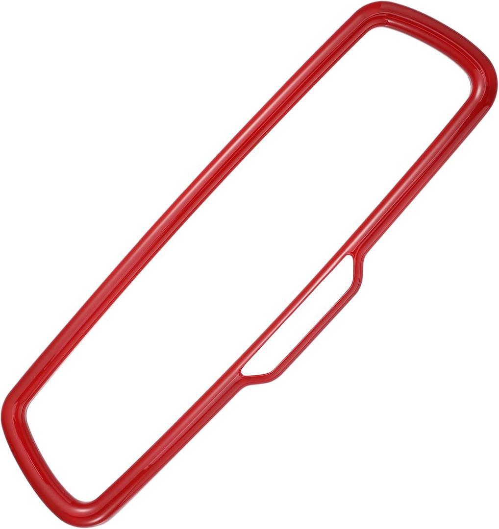 X AUTOHAUX Car Interior Rearview Mirror Cover Trims Decoration Accessory ABS Red for Dodge Challenger Charger for Ram