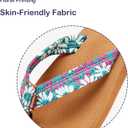 Ampeo Women's Arch Support Flip Flops Comfortable Casual Summer Beach Thong Sandals (10, Floral Green)