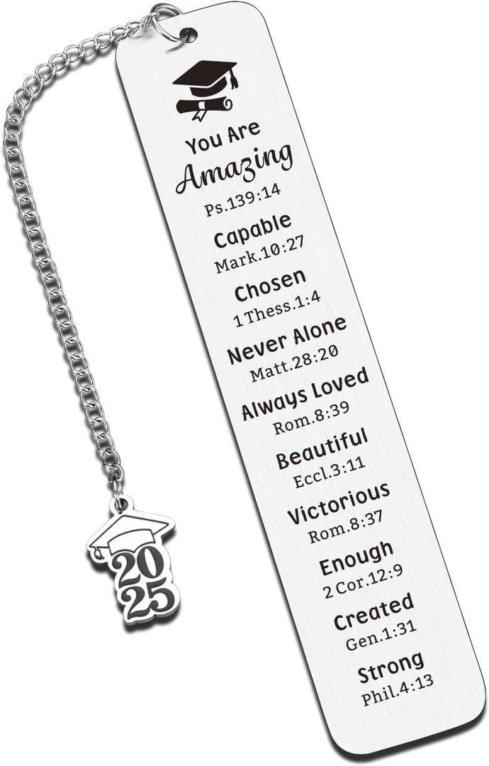College Graduation Gifts for Women Men Him Her, Christian Graduation Bookmark Gift, Class of 2025 Phd Nursing Master Degree Graduations Gifts for Women Men, Popular Gifts for College Boys Girls 2025