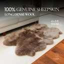 Premium 100% Genuine Sheepskin Area Rug 4x6 ft – Quad Soft & Fluffy Lambskin Rug Living Room – Made in Argentina (Beige)