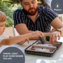 Magnetic Travel Backgammon Sets for Adults - Quality PU Leather Backgammon Board Game for Adults and Kids - 14" Gift for Man Backgammon Board with 32 Magnetic Pieces in PU Leather Case