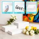 3Pcs White Buffet Risers 10" 12" 14" Acrylic Food Risers Display Stands Catering Supplies Buffet Display with Hollow Bottom