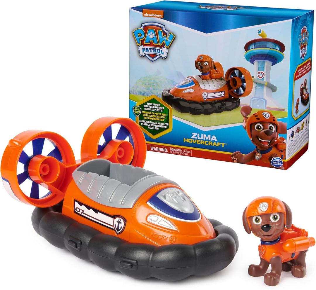 Paw Patrol, Zumas Hovercraft, Toy Vehicle with Collectible Action Figure, Sustainably Minded Kids Toys for Boys & Girls Ages 3 and Up