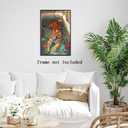 TcnBzydkij Tiger in Bathtub Canvas Wall Art Print Pink Kitsch Bathroom Aesthetic Poster Funny Animal Wall Art Maximalist Dopamine Picture Print for Bathroom Restroom Decor 12x18inch Unframed (style-7-Unframed)