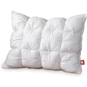 Standard Size Luxury White Goose Down Pillow,800 Fill Power Fluffy and Soft Hotel Feather Pillow,Ideal Bed Pillows for Side Sleepers,Pack of 1 (Standard, White) (Standard)