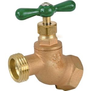 Eastman Heavy-Pattern Female No-Kink Hose Bibb, 3/4 Inch FIP Connection, Brass Plumbing Fitting, 48625