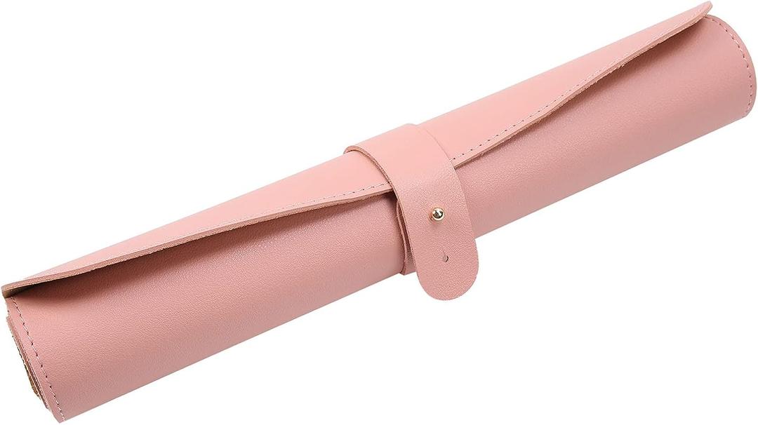 Multifunctional PU Leather Table Mat - DualSided and OilProof Desk Pad, Large Size Matcha (Pink + Cork)