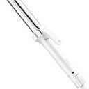 Titanium Curling Iron 1 1/4 Inch for Long-Lasting Beachy Waves & Loose Curls, Curling Wand with Clamp for Long Thick Hair, Dual Voltage, 30s Fast Heating, 5 Temperatures, Auto Shut-Off, Silver+White