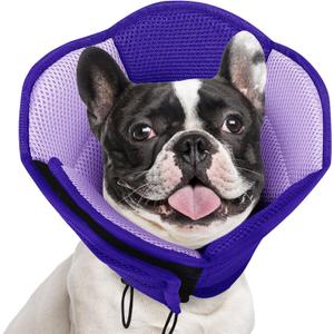 AOFITEE Dog Cone - Soft Dog Cone to Stop Licking, Comfy Cones for Dogs After Surgery, Adjustable Dogs Cones Collar Elizabethan Pet E-Collar for Medium Pets, Pet Recovery Collar, Purple Medium