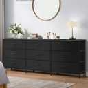 SONGMICS BELLAH Collection - Dresser for Bedroom, TV Stand for TVs Up to 70 Inches, Chest of Drawers for Living Room, Closet, Steel, 9 Drawers, Modern, Ink Black ULGS233BH02S, 13.8"D x 68.4"W x 26.8"H