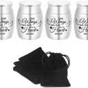 4 Pieces Small Keepsake Urns for Human Ashes Mini Cremation Urns for Memorial Ashes Holder-Your Wings were Ready, But My Heart was Not (4 pcs Silver urn - Your are Wings)