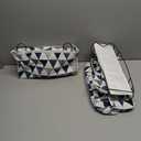 3pcs Large Wall Hanging Organizer Bag, Linen Fabric Door Hanging Storage Baskets with Pockets, Waterproof Bin for Kitchen, Bedroom, Office, RV Camper (Triangle)