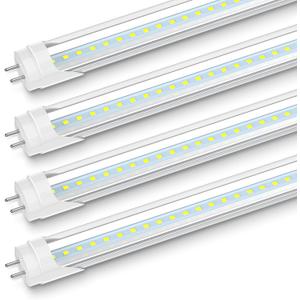 JESLED 24 Inch LED Tube Light, 2FT T8 Hybrid Type A+B, 10W 1120LM 5000K Daylight, Plug & Play or Ballast Bypass, F17T8 Fluorescent Replacement, Clear Cover, 4 Pack, ETL Listed