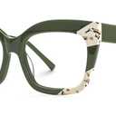 VOOGLAM Stylish Rectangle Blue Light Blocking Glasses for Women Anti Eyestrain UV Eyewear Green Terrie GWA072828-04