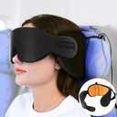 SARISUN Travel Pillows for Airplanes, Airplane Pillow for Long Flight, Airplane Head Strap with Eye Mask for Sleep, Travel Neck Pillow for Car Road Trip, 360 Support Headrest, Stop Bobblehead, Yellow