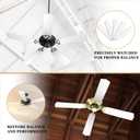 Lineshading 5 Pack 16 1/2" Replacement Fan Blades for 42" Ceiling Fan Waterproof Weatherproof Blades Replacement for Broken Substitution Replacing Indoor Summer(White)