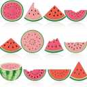 Seajan 60 Pcs Watermelon Bulletin Board Cutouts Decorations Summer Watermelon Paper Cutouts Accents for Kids Home School Chalkboard Classroom Decor Supplies