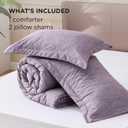 Bedsure Queen Comforter Set - Dark Red Comforter Queen Size, Soft Bedding for All Seasons, Cationic Dyed Bedding Set, 3 Pieces, 1 Comforter (90"x90") and 2 Pillow Shams (20"x26"+2") Grayish Purple Melange