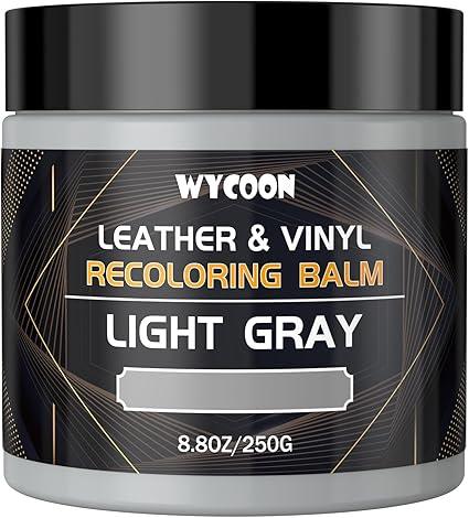 Leather Recoloring Balm, Light Gray Leather Repair kit for Furniture & Vinyl, Leather Paint, Color Restorer, Leather Stain Remover for Faded & Scratched Leather 